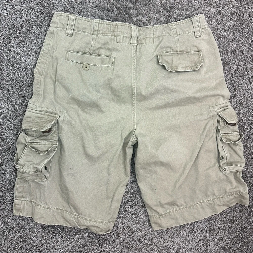 NOBO No Boundaries Cargo Shorts Men 38 Beige Y2K Jorts Pockets Heavy Grunge
